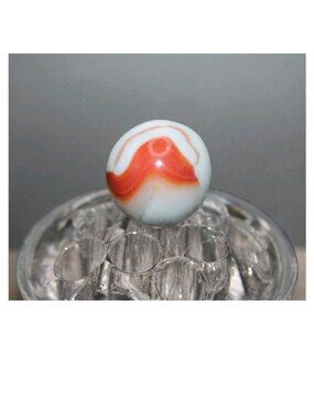 Vintage Vitro or Akro Agate Patch Shooter Marble 30mm Oxblood Blue
